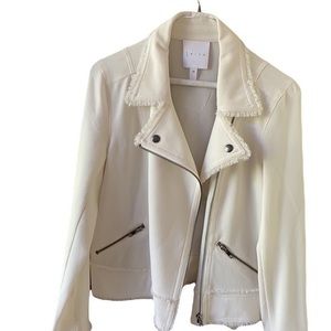 Leith Moto-Style White Jacket